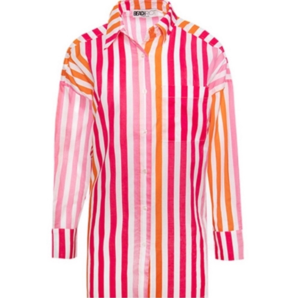 Beach Riot Alexa Top Sunset Stripes L/Xl Vacation Coastal Tropical